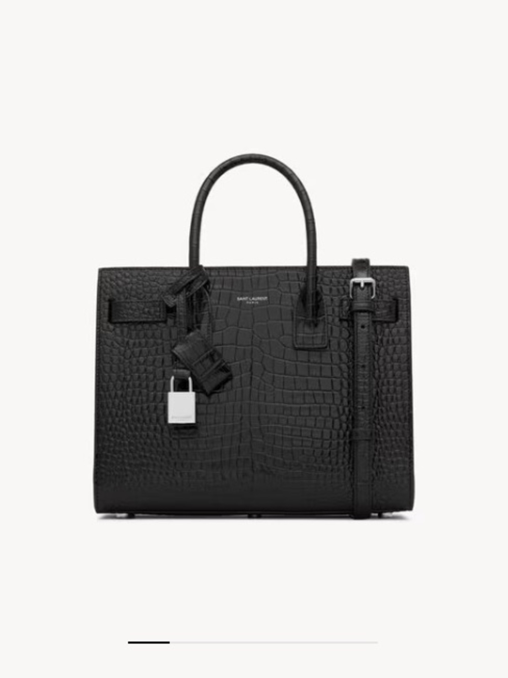 Saint Laurent Sac De Jour Crocodile-Embossed Leather Handbag in Baby